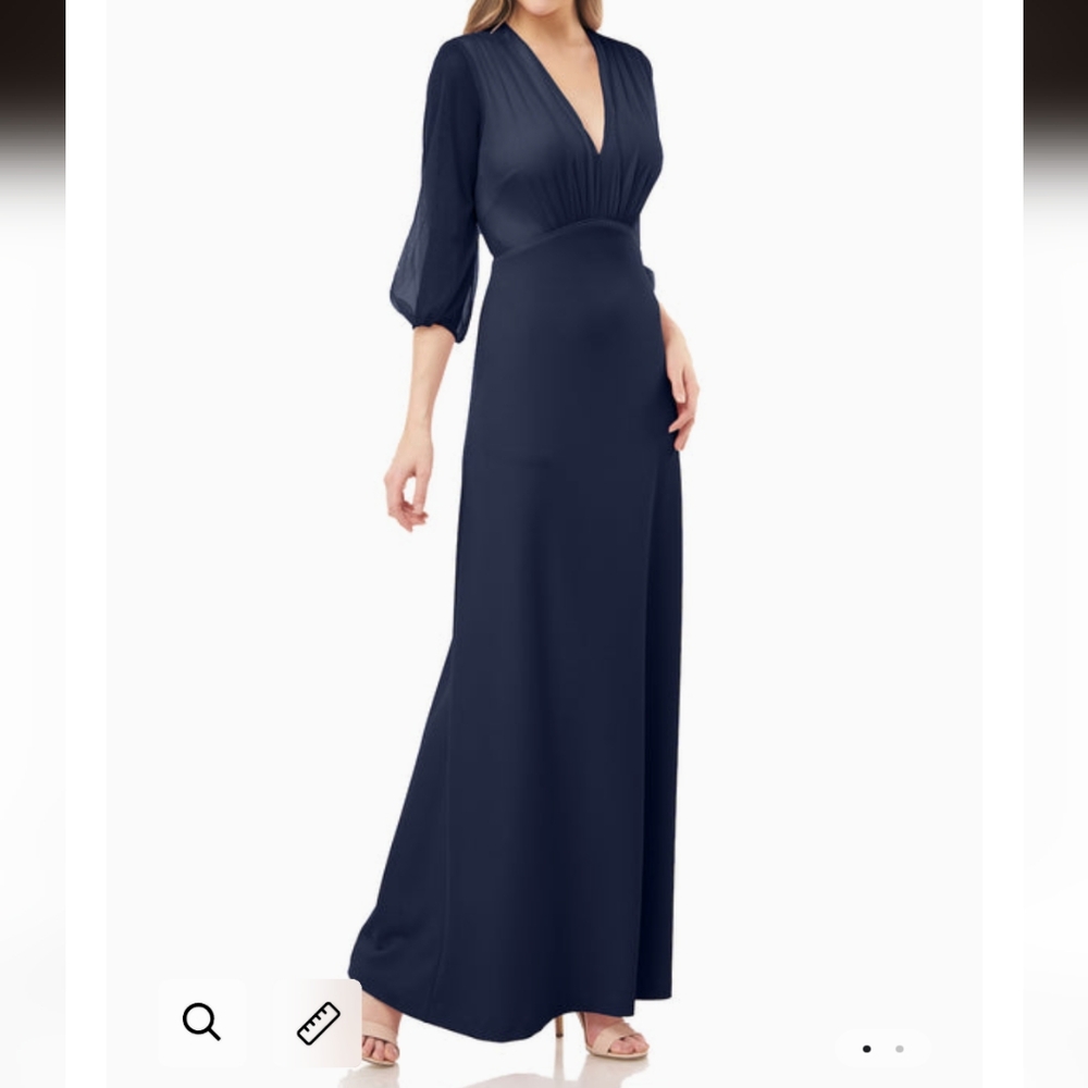 JS Collections Navy 3/4 Sleeve Dress Size 8 Mother Of Bride/Groom
